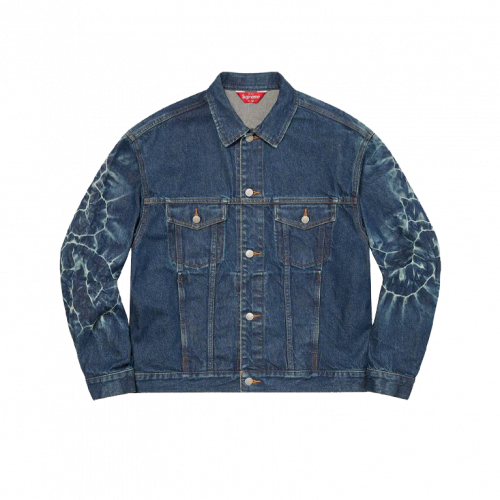 Supreme Shibori Denim Trucker Jacket Homme Rigid Indigo