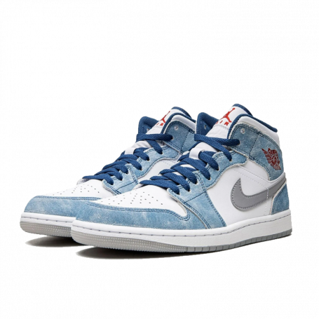 Air Jordan 1 Mid French Blue Fire Red