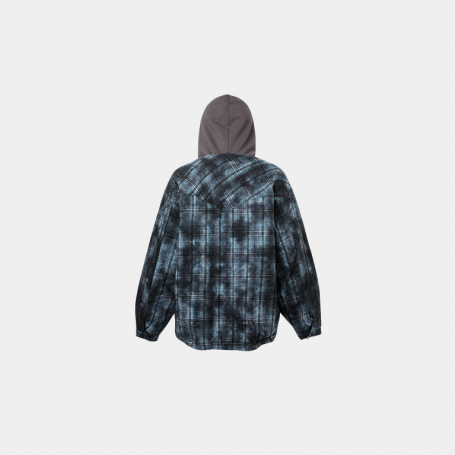 Куртка FIRE 2 COLD EGO Hooded Overlay Old Plaid Quilting Jacket Blue