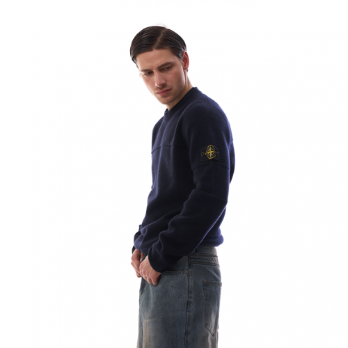 Джемпер Stone Island Ribbed Neckline Lambswool Knitted Sweatshirt Navy