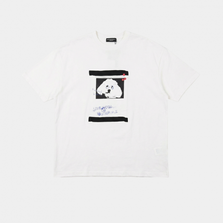 Футболка MasonPrince Puppy Logo Loose T-Shirt White