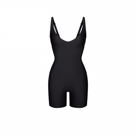 SKIMS Body Core Sculpt Plunge Mid Thigh Bodysuit Onyx