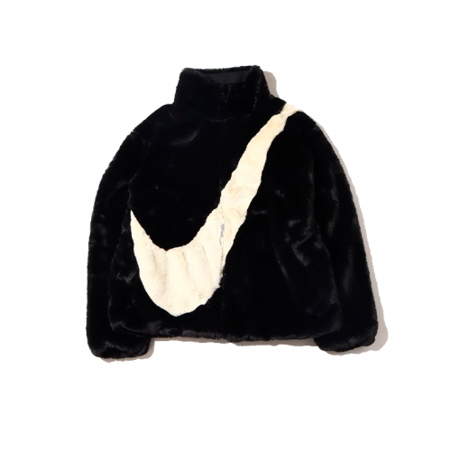 Nike Women's Oversized Swoosh Logo Jacket Black Fossil