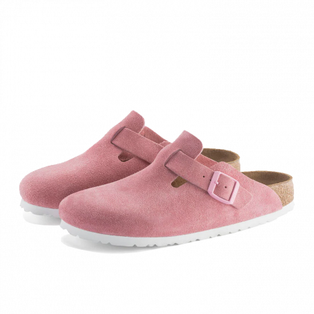 Сандали Birkenstock Boston Suede Leather Narrow Candy Pink