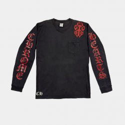 Лонгслив Chrome Hearts Red Thick LS Black