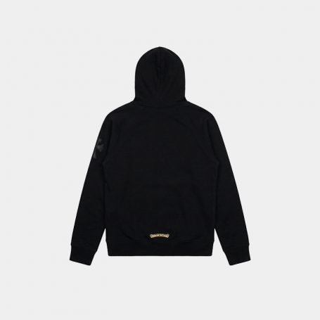 Худи Chrome Hearts Leather Cross Patch Hoodie Black