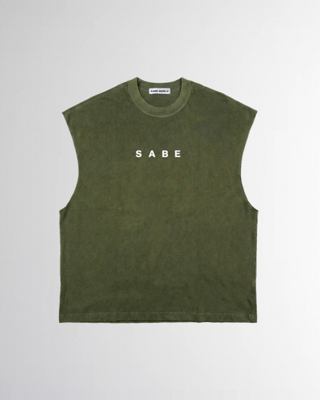 Футболка без рукавов Sabe Sleeveless T-shirt White Logo Green