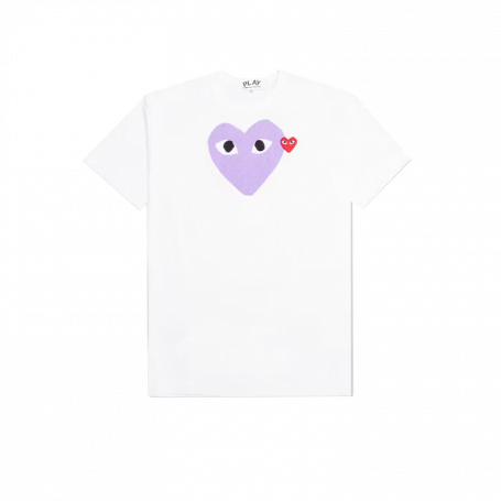 Comme des Garcons PLAY Play Red Emblem Heart T-Shirt White/Purple