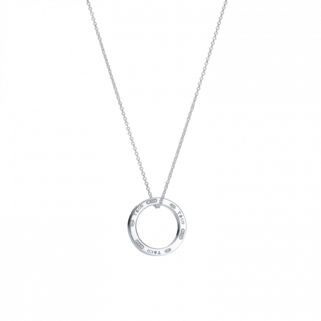 Tiffany & Co. 1837 Round Circle Ring Necklace Pendant Silver