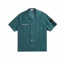 Рубашка Stone Island Cotton Cupro Short Sleeve Overshirt Bottle Green
