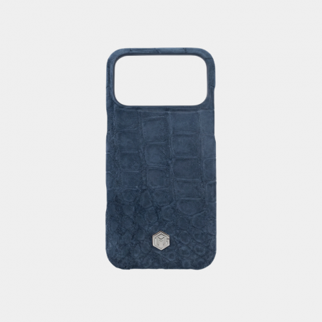 Чехол Marina De Golle Nubuck Crocodile Leather Case Blue
