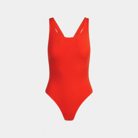 Боди SKIMS Cotton Jersey Muscle Bodysuit Ruby