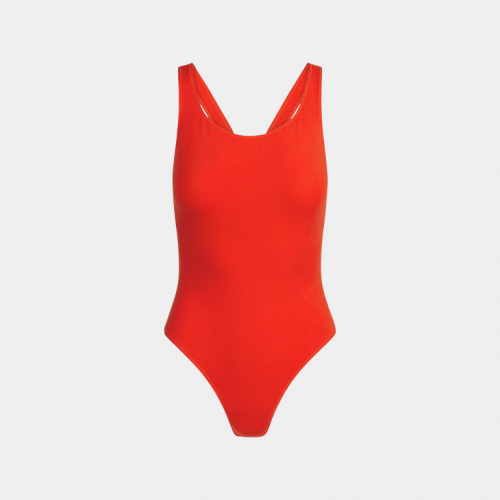 Боди SKIMS Cotton Jersey Muscle Bodysuit Ruby