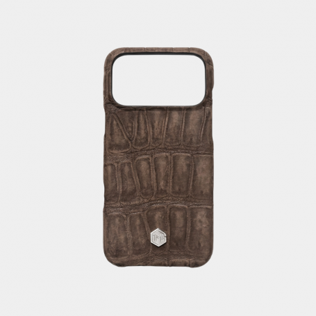 Чехол Marina De Golle Nubuck Crocodile Leather Case Brown