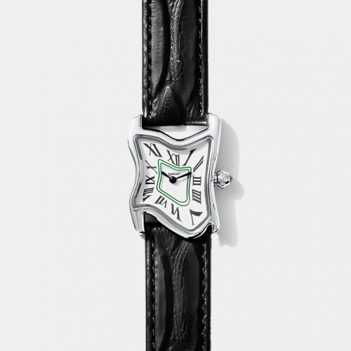 Часы Laphont Black Square Melting Watch Small Silver Dial White