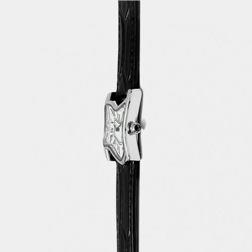 Часы Laphont Black Square Melting Watch Small Silver Dial White