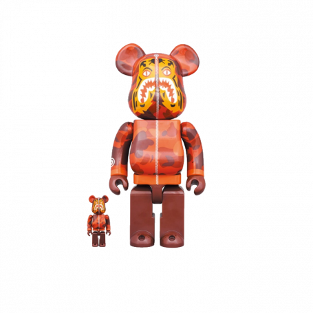 Bearbrick x BAPE Camo Tiger 100% & 400% Set Red