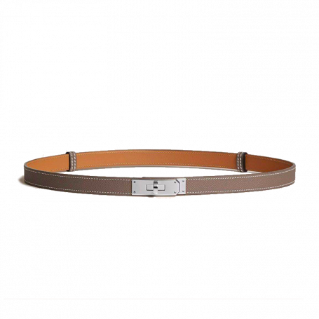 Hermès Kelly 18 Belt Epsom PHW Etoupe