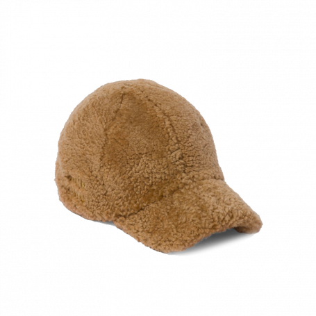 MIU MIU Shearling Baseball Cap Brown