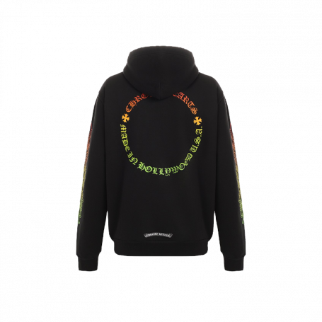 Худи Chrome Hearts Floral Sleeve Gradient Made In Hollywood Hoodie Black/Gradient