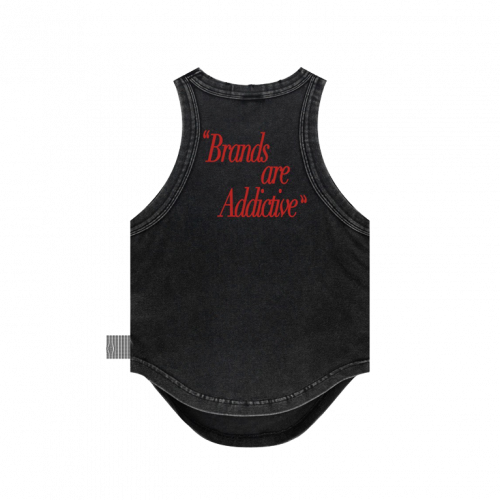 Топ Bzzz Logo Sleeveless Top Acid Wash Effect Black