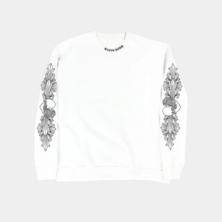 Свитшот Chrome Hearts Heart Logo Crewneck White