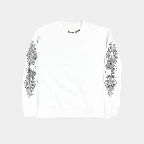 Свитшот Chrome Hearts Heart Logo Crewneck White