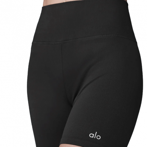 Шорты Alo Yoga 5' Seamless Ribbed Favorite Short Black