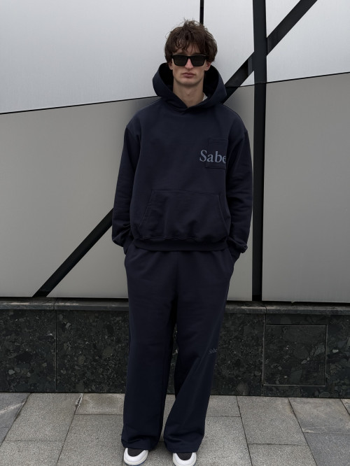 Брюки Sabe Logo Knee Sweatpants Navy