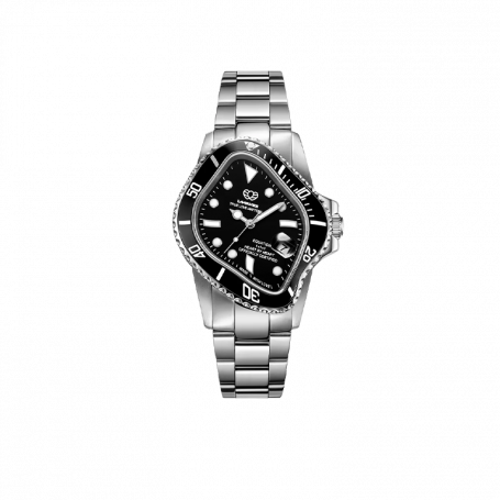 Часы LAARVEE PEA001 Silver Precision Steel: Black Bezel & Black Dial