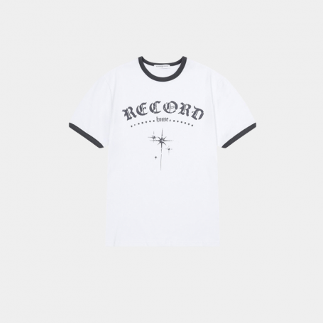 Футболка SLOW RECORD HOUSE Unisex Record Ringer Tee White
