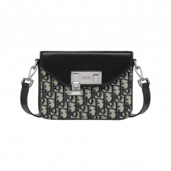 Dior Lock Bag Messenger Oblique Jacquard Calfskin Black
