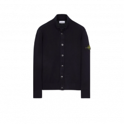 Stone Island Compass-Motif Knitted Cardigan Black