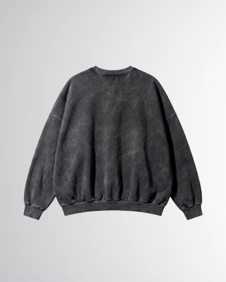 Свитшот Sabe Сrewneck Mon Amour Acid Wash Dark Grey