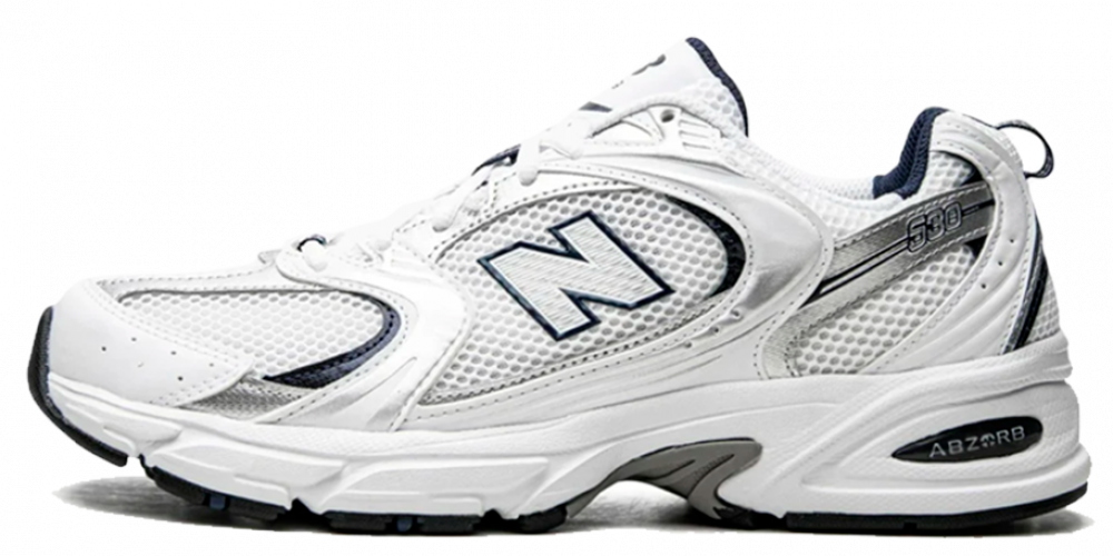 New Balance 530 White Silver Navy