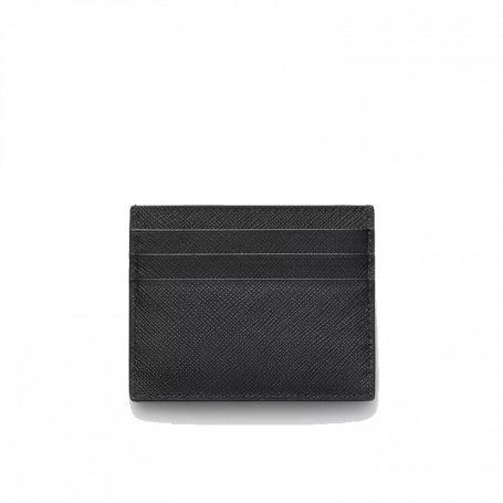 Prada Saffiano Leather Card Holder Black