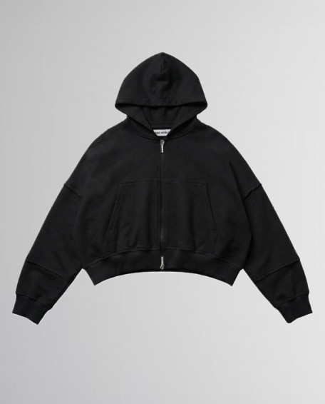 Зип-худи Sabe Logo Cropped Zip-Up Hoodie Black