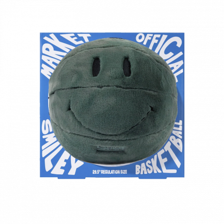 Market SMILEY Sherpa Basketball Pillow Sage