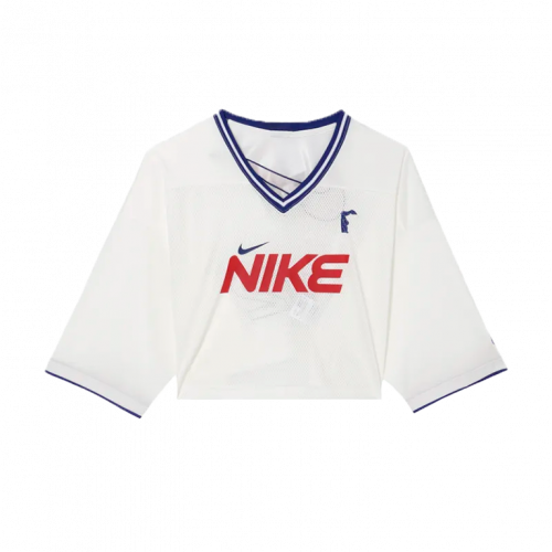 Nike Sportswear Graphic Crop Jersey Beige Red (Asian Size)