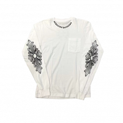 Chrome Hearts Neck Letters Logo L/S T-shirt White