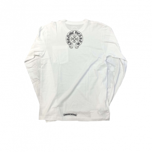 Chrome Hearts Neck Letters Logo L/S T-shirt White