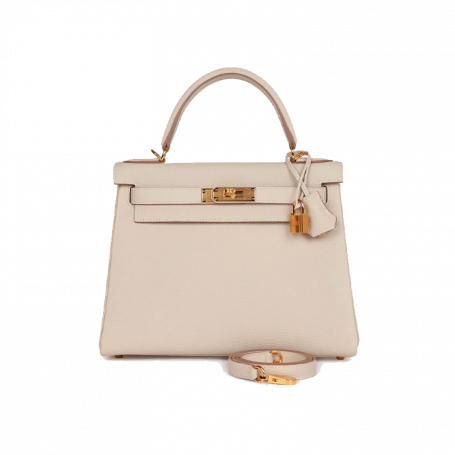 Hermès Kelly 28 Craie Togo Gold Hardware