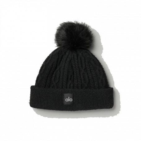 Alo Yoga Cable Knit Beanie Black