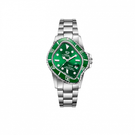 Часы LAARVEE PEA001 Silver Precision Steel: Green Bezel & Green Dial