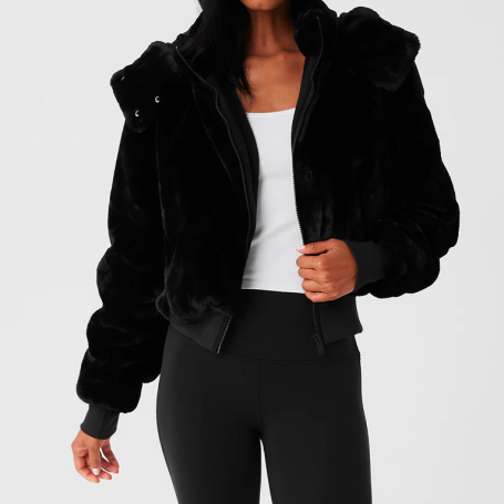 Alo Yoga Faux Fur Foxy Jacket Black