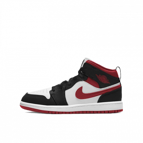 Air Jordan 1 Mid Gym Red Black White (PS) (Kids)