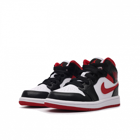 Air Jordan 1 Mid Gym Red Black White (PS) (Kids)
