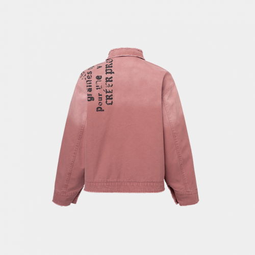 Куртка FIRE 2 COLD EGO Worn Print Embroidered Jacket Washed Red