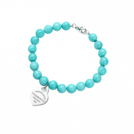 Tiffany & Co. Heart Tag Bead Bracelet Amazonite Silver