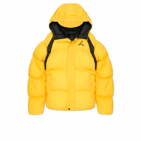 Jordan Wide Stripe Zipper Hooded Winter Jacket Men's Yellow